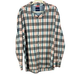 Tommy Bahama Men’s XL Long Sleeve Button Down Plaid Ombré Shirt - 100% Cotton